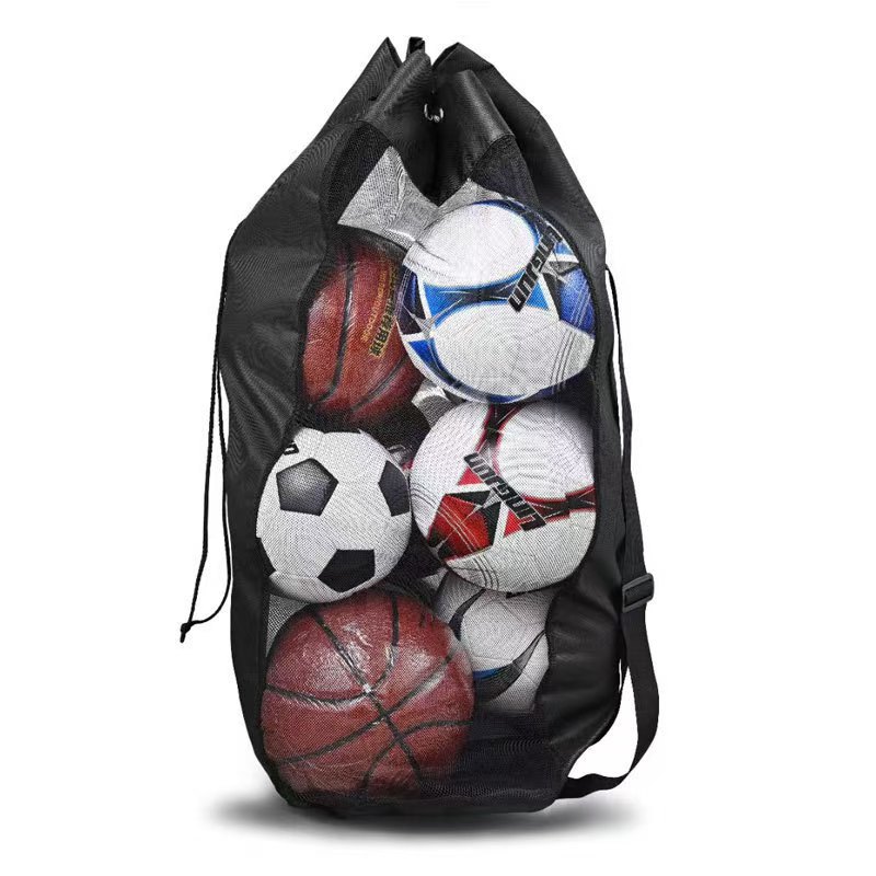 Cross-Border Large Ball Bag Football Storage Bag Basketball Volleyball Football Drawstring Large Mesh Bag Storage Bag Equipment Storage