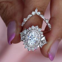 曹适跨境热卖欧美时尚指环女 气质奢华皇冠情侣对戒 高级感两套戒