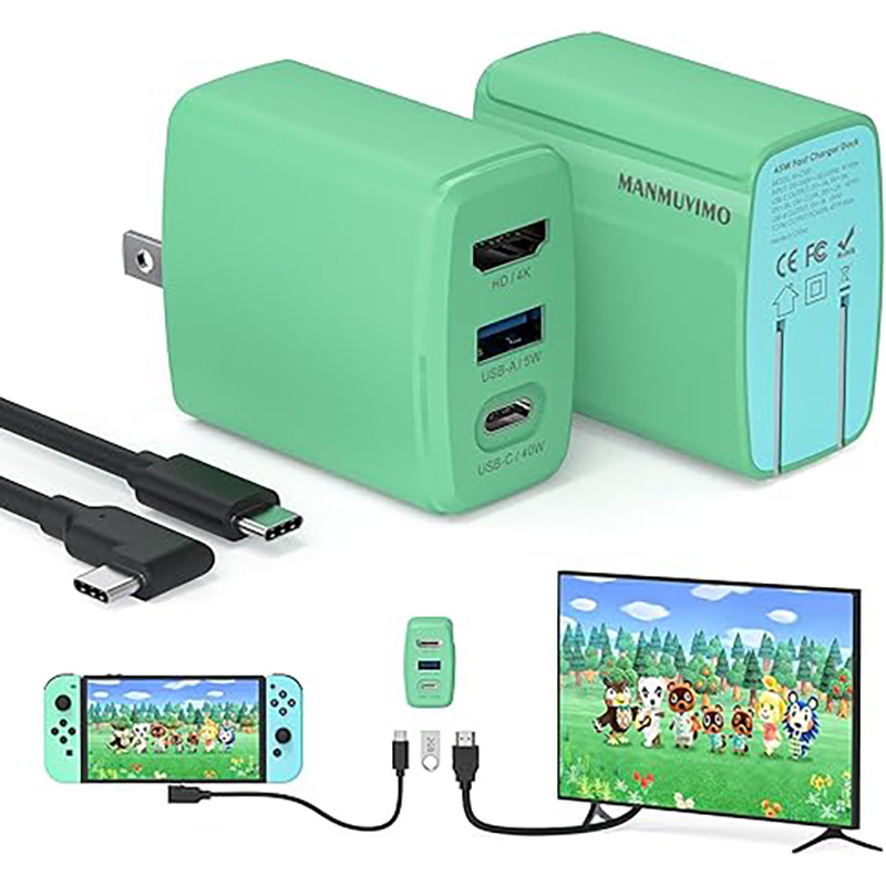 Nintendo Switch Dock Charger 45W 4K HDMI TV Docking Station USB type-c