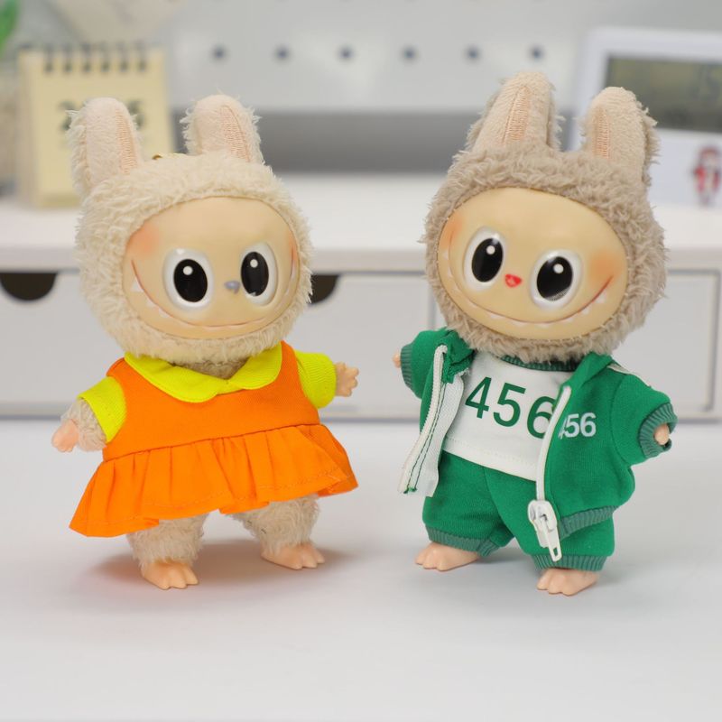 ラブブカジュアルゲームセットトレンディなブラインドボックスペンダント人形ドーパミン服 17 センチメートルラブブベビー服|undefined