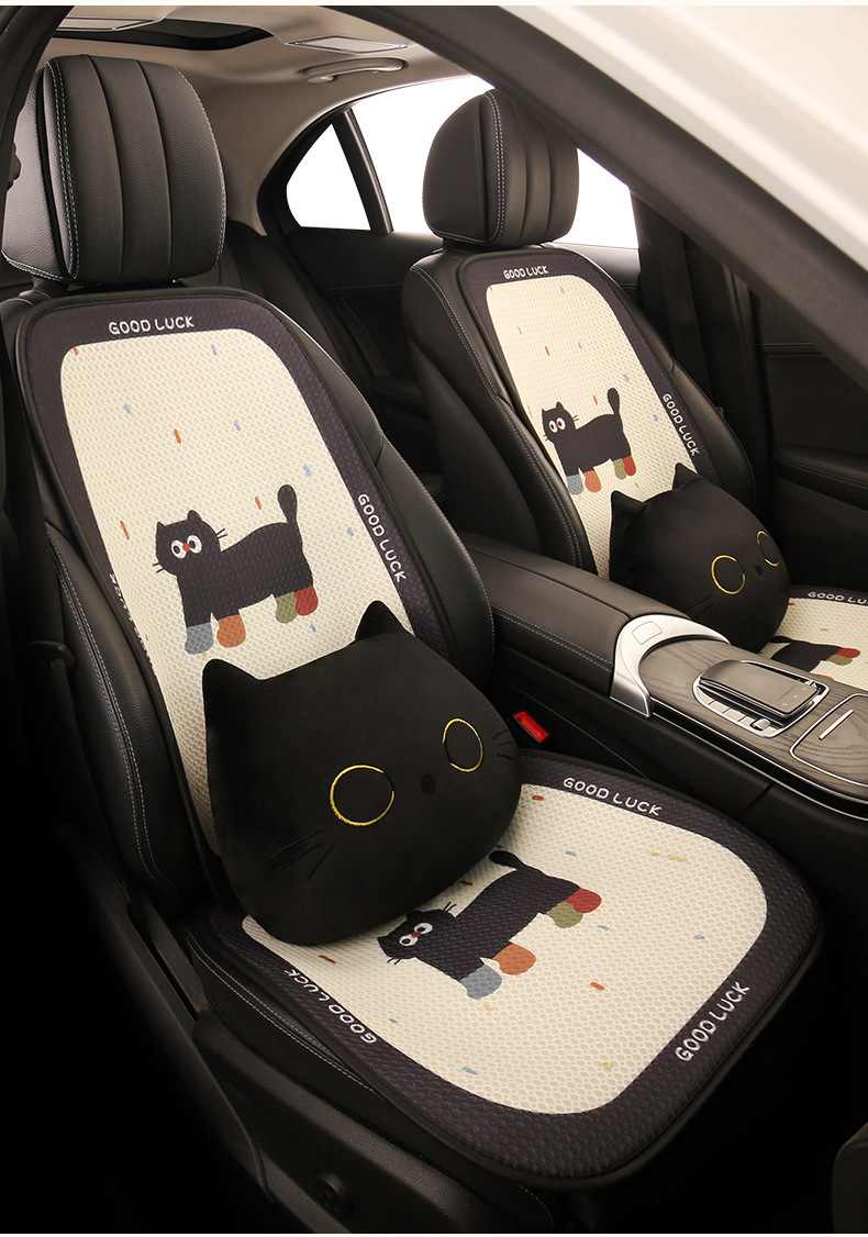 Cute Car Cushion Four Seasons Universal Half Pack Cartoon Cat Seat Cushion Goddess Cyber Celebrity Car Car Car Non-slip Seat Cushion