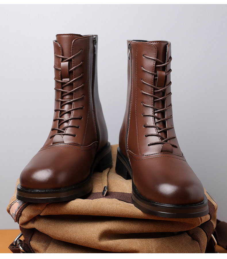 Giày bốt Martin nam cổ cao gót 3–5 cm, dây buộc phía trước, phong cách casual — Z7126 màu đen, z7126 màu nâu chi tiết 12