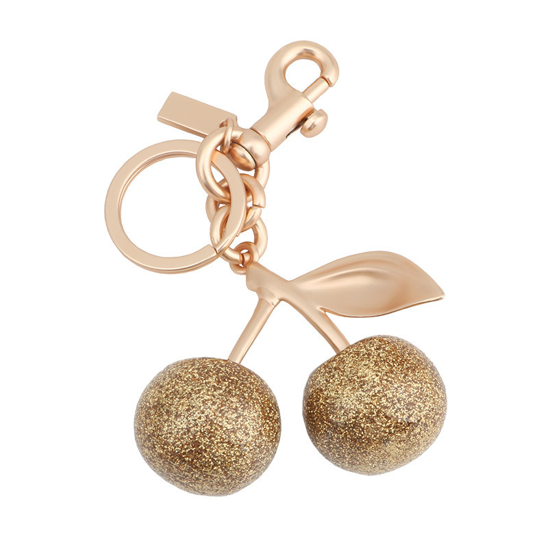 Cherry Keychain Bag Pendant Shoulder Strap Extension Luxury Gold Cherry Coach Accessory Earphone Bag Chain