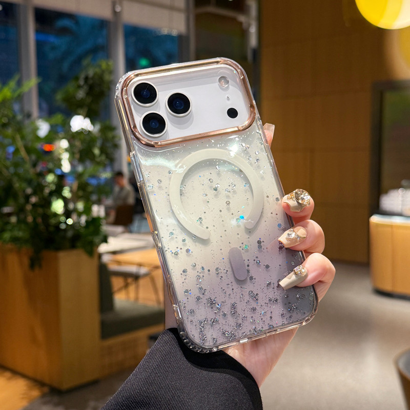 适用iPhone17proMax璀璨磁吸手机壳苹果16闪粉高级感15防摔保护套|undefined