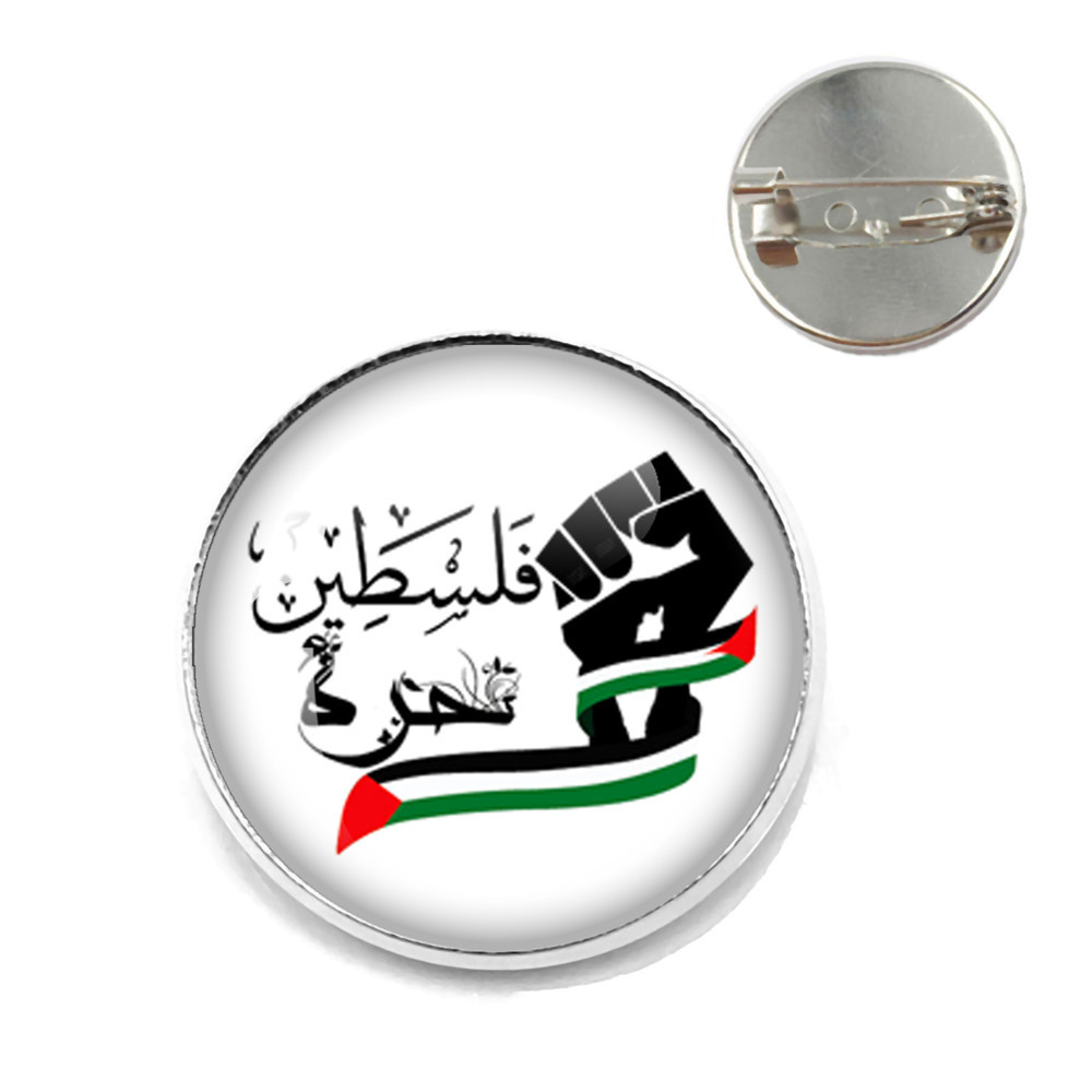 Transfronterizo pin bandera palestina vidrio personalidad arte insignia broche accesorios hombres mujeres broche