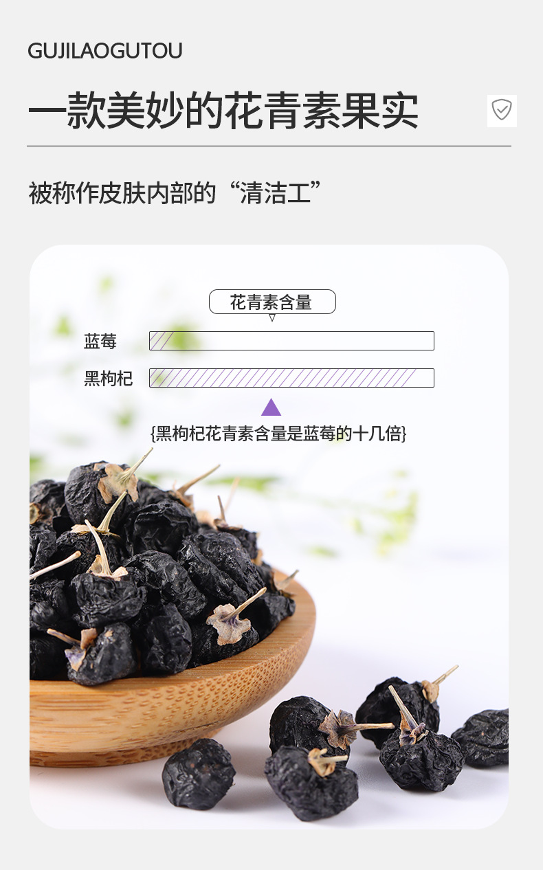 Dried Black Goji Berry Large Fruit Premium Grade Ningxia Wolfberry for Tea and Soup key features