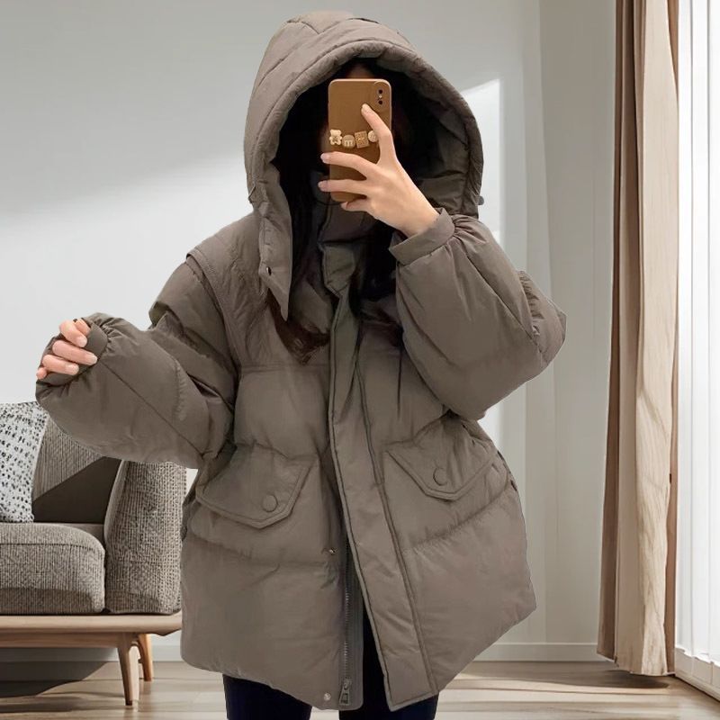 Pinghu down Jacket Women's Winter Jacket Japanese and Korean Version Bread Jacket Duck down Jacket Short Women's High-End