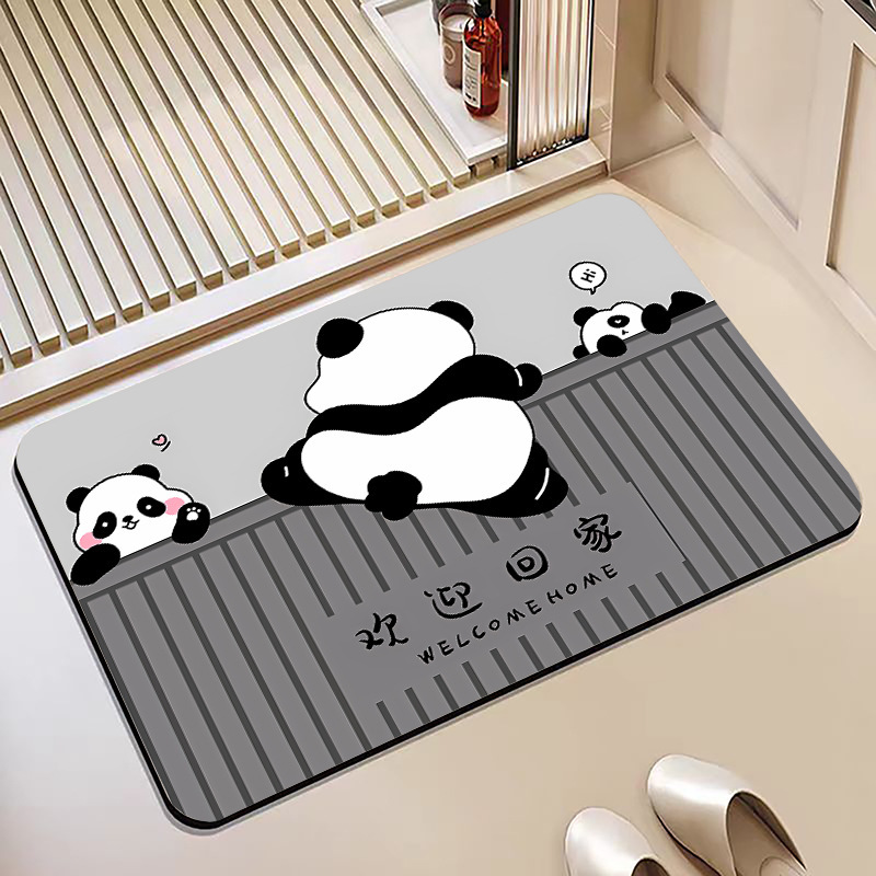 98-118浴室卫生间门口硅藻泥一二布布吸水地垫防滑脚垫子洗手间