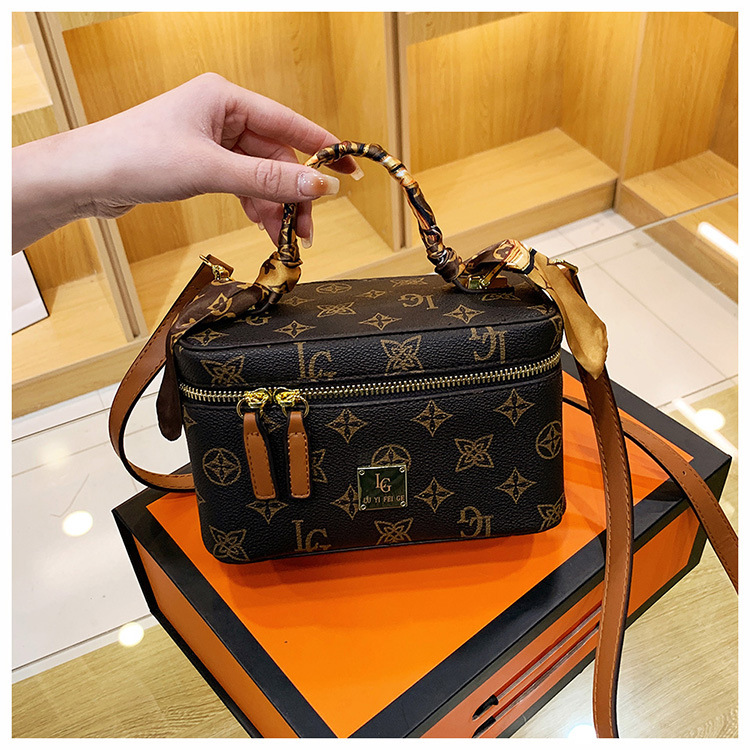 Borsa transfrontaliera, trama alla moda, popolare borsa a tracolla da donna, borsa con stampa retrò, versatile borsa cosmetica in stile coreano per donna_voghion.com