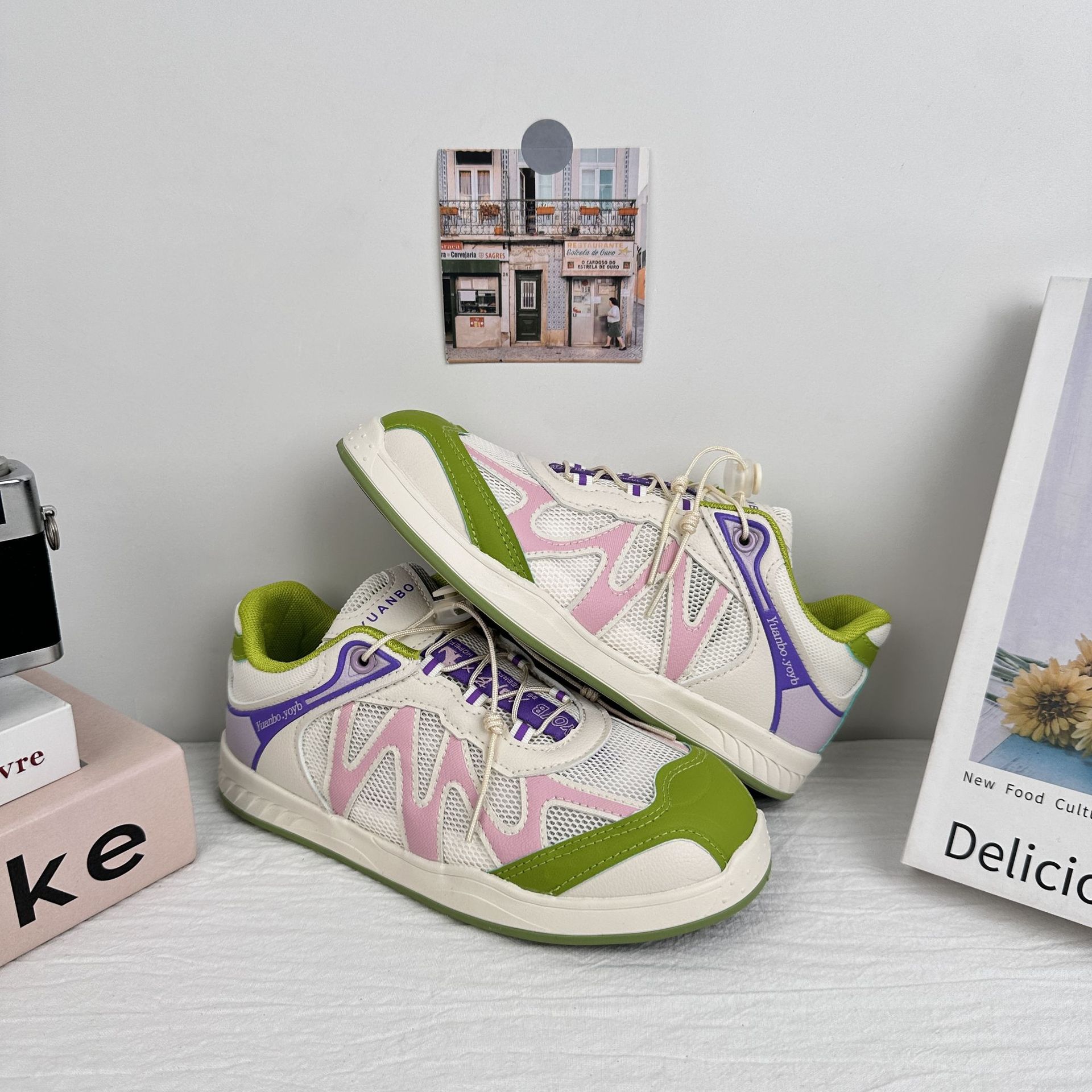 Yuanbo2025 verano nuevo mesh transpirable con suela suave Gump zapatos de moda para mujeres al aire libre zapatos de moda deportivos casuales