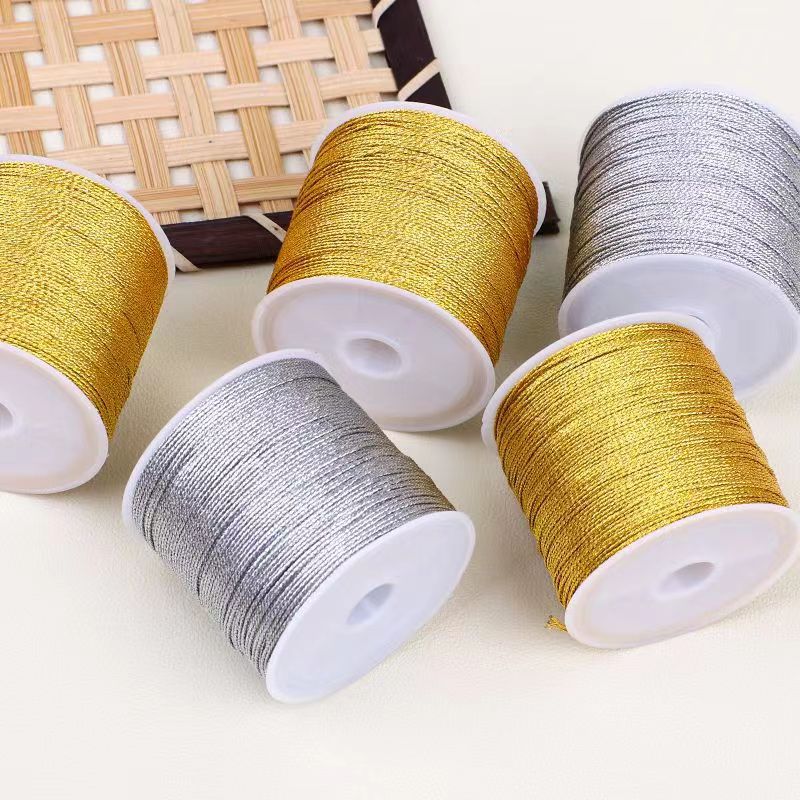 金线金丝线金银线3股线diy手工编织绳子珍珠金色线缠绕线流苏材料
