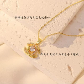 钛钢项链爆款双C项链灵动系列轻奢高级简约小众设计感吊坠气质