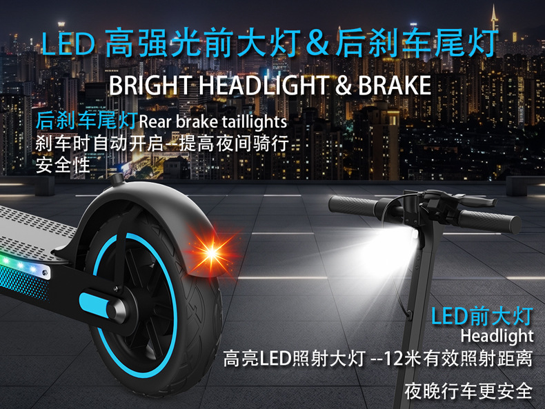 500W high-power electric scooter, foldable, long range, 10inch Guangdong factory, overseas warehouse, shipping to Europe and America for export