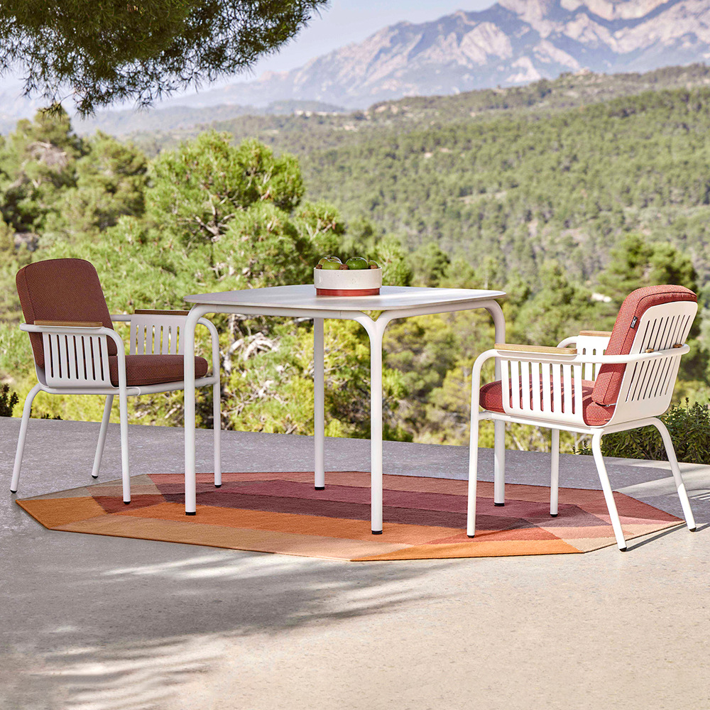Mesa y silla al aire libre, patio, villa, ocio, aleación de aluminio de aluminio impermeable, protección solar, jardín, alojamiento residencial, balcón al aire libre, combinación de mesa cuadrada image 11