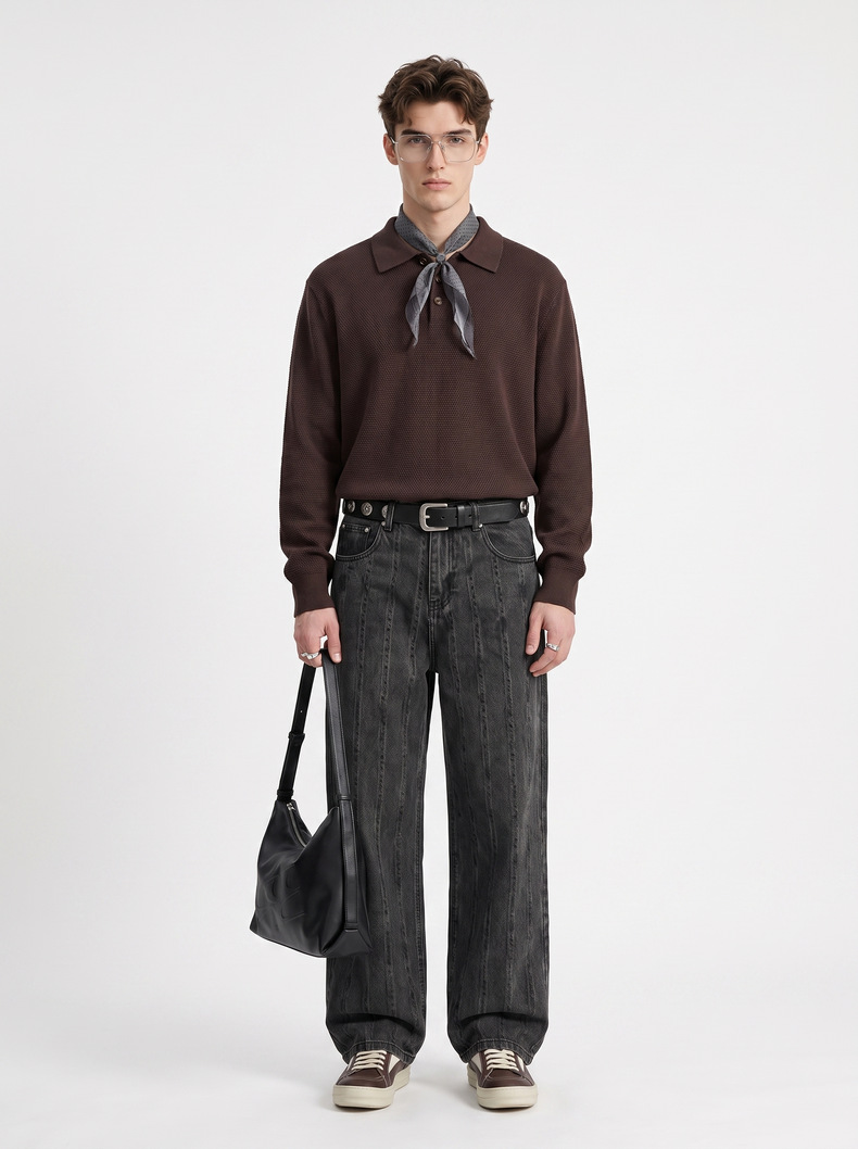 Inflation Polo Collar Knit Sweater