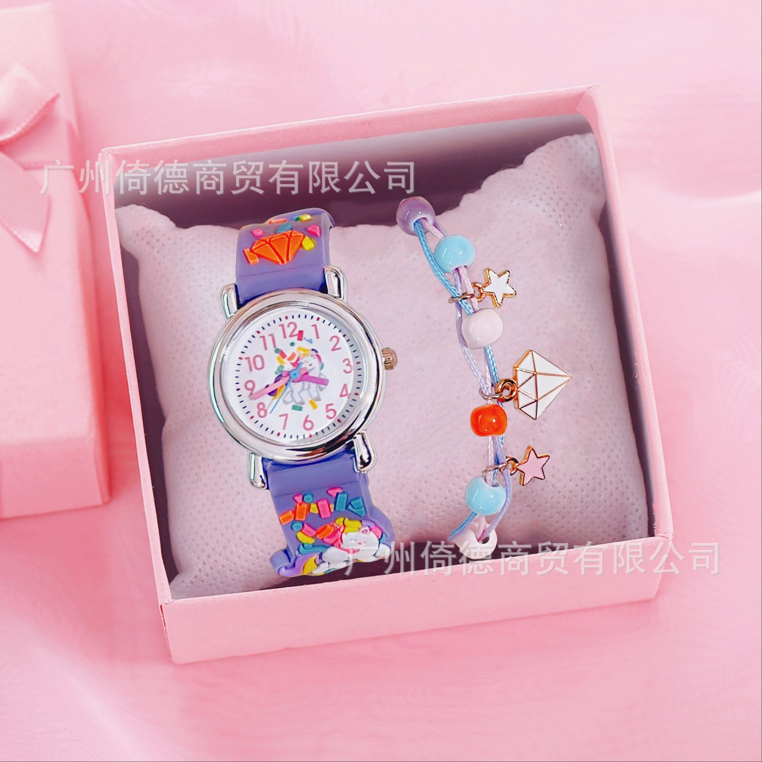 3D 부티크 다이아몬드 꽃 (보라색 시계 세라믹 구슬 체인 1 상자)