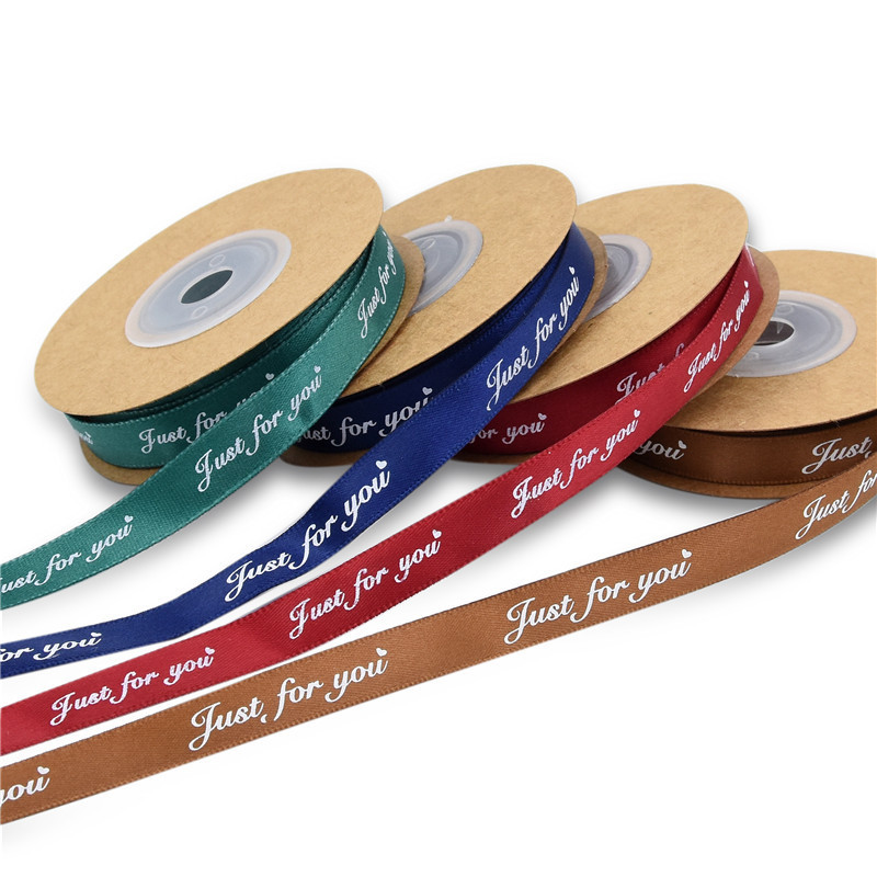 Transfronterizos de 1 cm de impresión de letras cinta floral embalaje de regalo de boda cinta en stock solo para usted