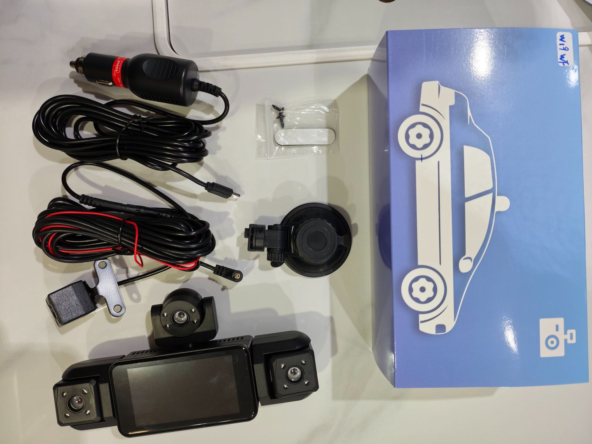 W19-5 lens dash cam, 3.16-inch 1080P HD night vision, five-channel recording, factory-installed camera, 360-degree panoramic view