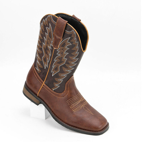 Western cowboy boots square-toe men's boots embroidered motorbike boots
