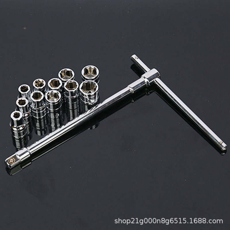 1/2 varilla deslizante voladora grande Juego de manga de 13 piezas T-tipo L llave hexagonal manga auto reparación conjunto image 5
