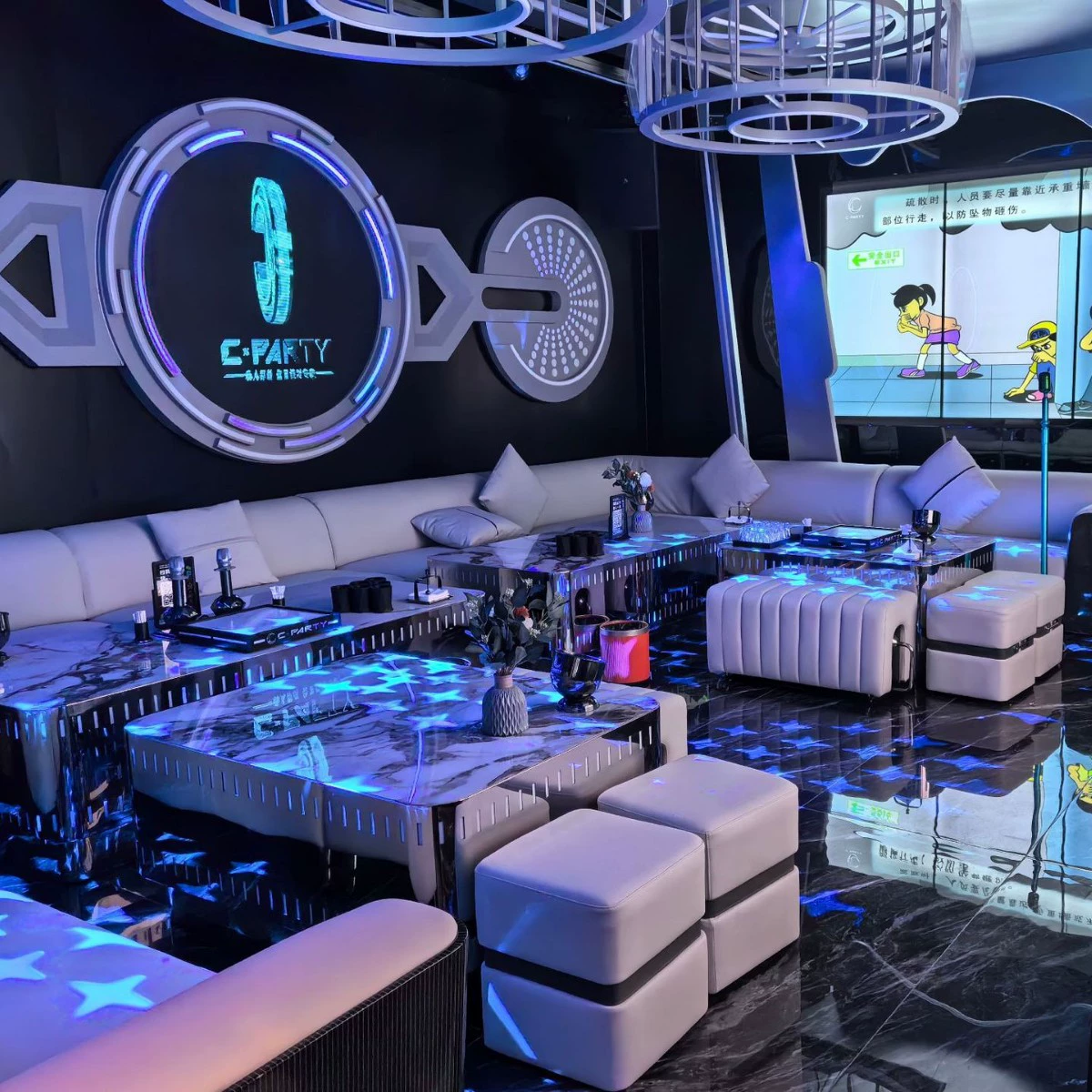 Индивидуальный набор диванов и журнальных столиков для караоке-баров, ночных клубов, частных комнат и комнат для вечеринок с подсветкой журнального столика.