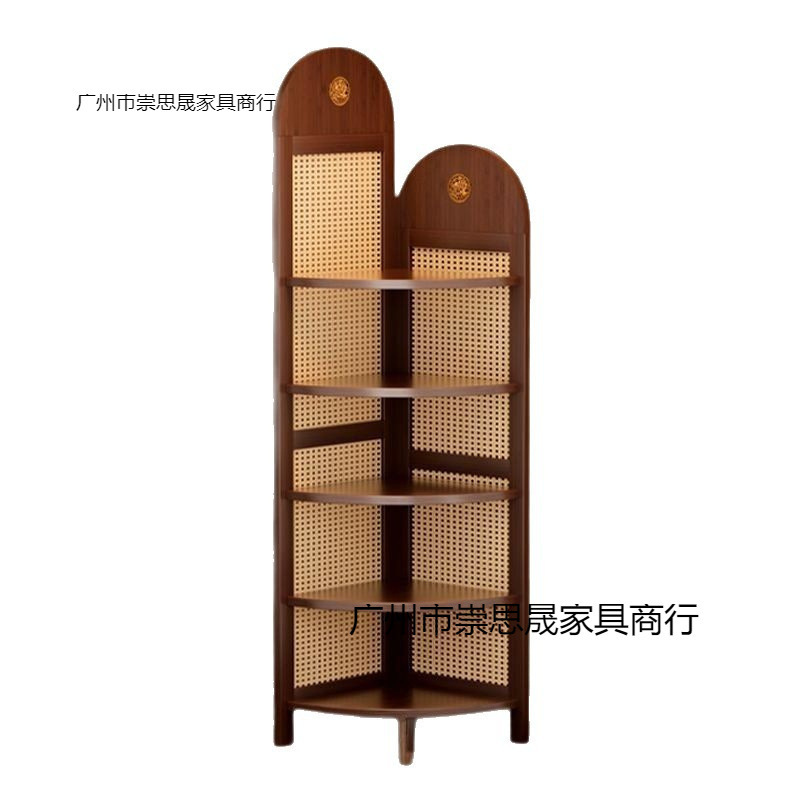 日式藤编屏风隔断客厅遮挡复古实木卧室小户型入户简约杂志架书架|undefined