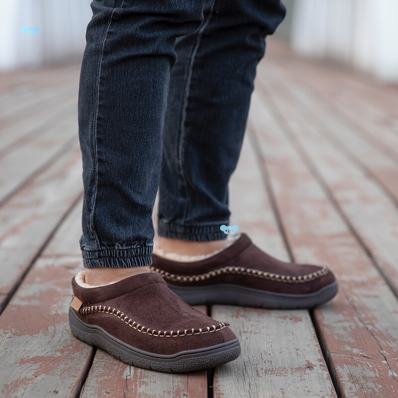 Fuzzy Moccasin Slippers Warm Fuzzy Zigzagger Men's Slip Cross-Border