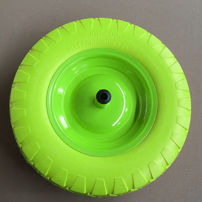 16-дюймовое колесо тележки с прямым рисунком из пенополиуретана 4,00-8PU с хорошей износостойкостью, низким уровнем шума и устойчивостью к проколам 16inch бесплатно