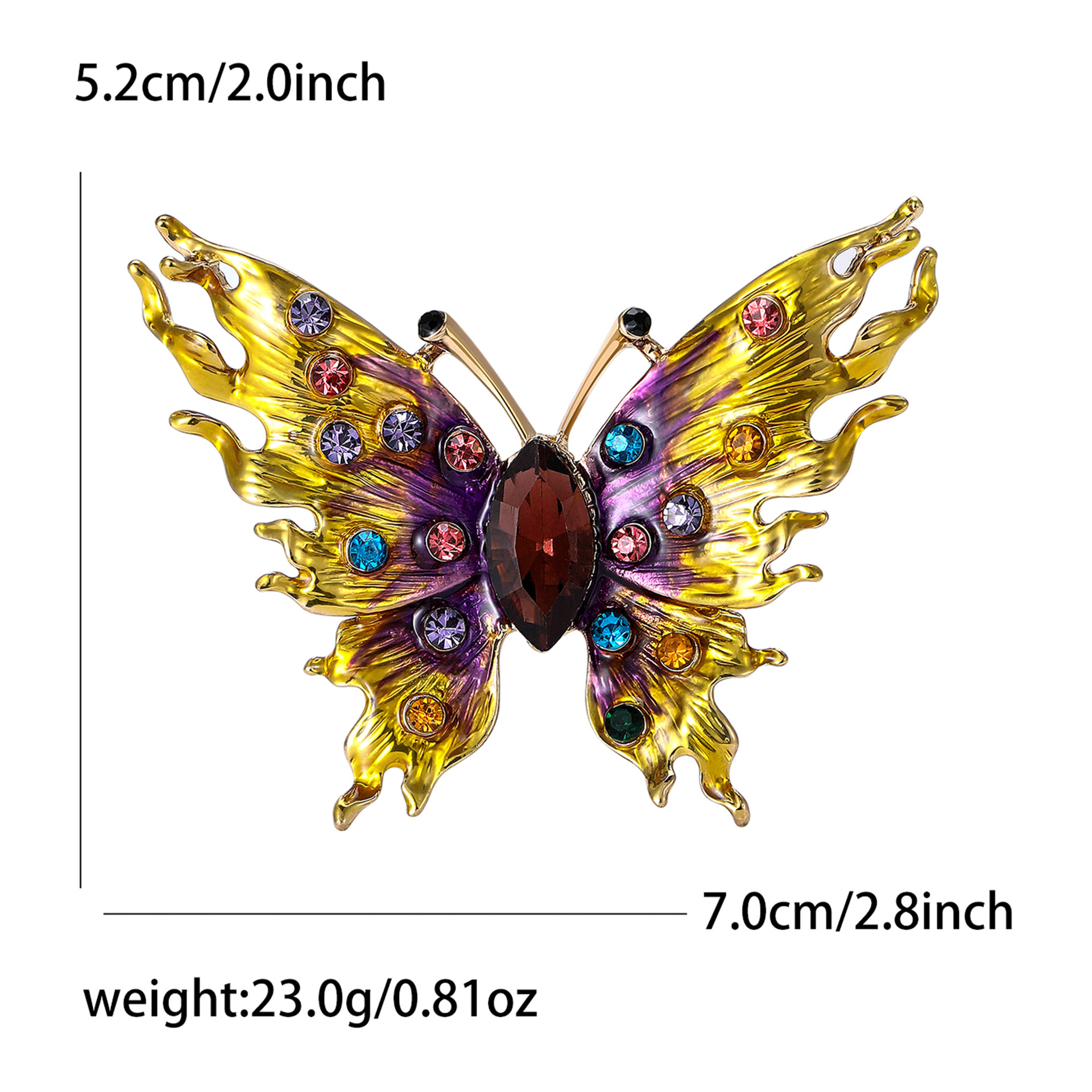 Rhinestones Inlay Material Brooches Classification Banquet Occasion Retro Pin Butterfly Alloy Inlay Rhinestones Women's Brooches