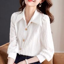 法式气质衬衣女2025新款长袖衬衫小众设计洋气减龄感春夏上衣