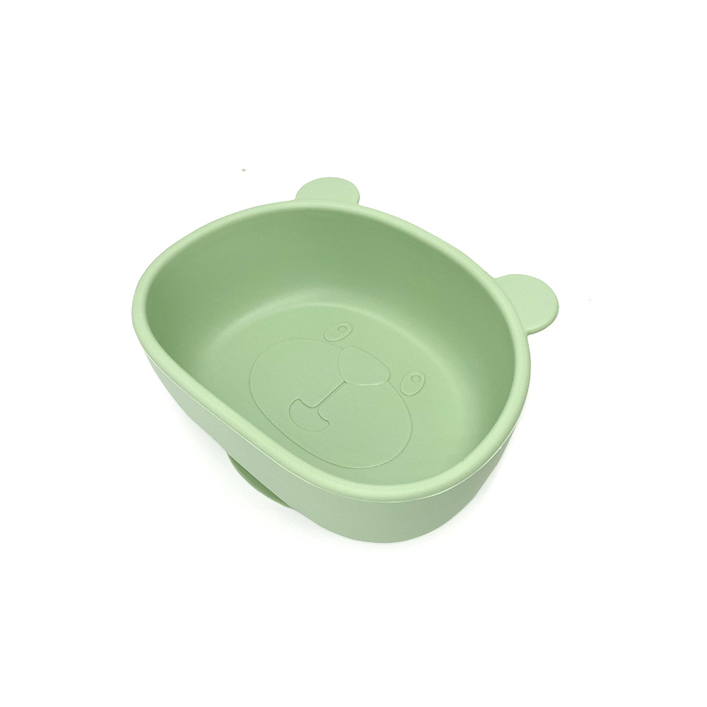 Bebé y bebé suministros Placa de silicona integrada vajilla para niños dibujos animados Panda suplemento alimenticio infantil tazón tenedor cuchara traje