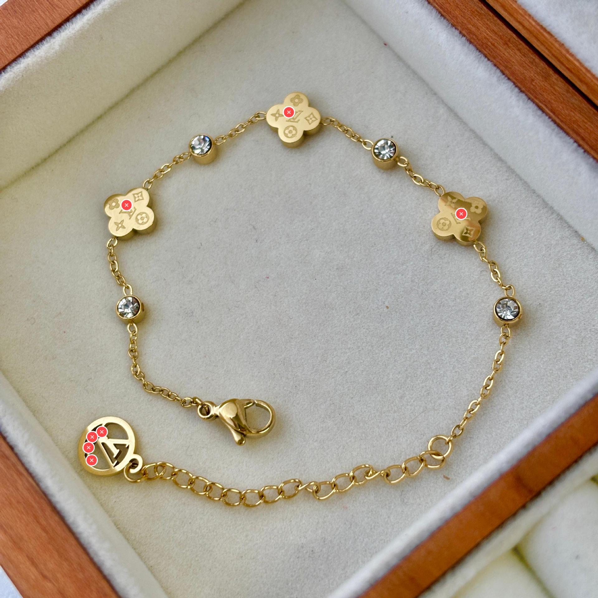 레이저 노안 네잎 클로버 팔찌