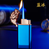 Creative metal tiger head windproof lighter inflatable personality tiger head straight into the blue flame lighter cross -border wholesale