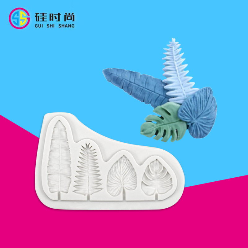 New Turtle Leaf Silicone Mold Palm Leaf Fold Sugar Silicone Mold Chocolate Decorative Cake Baking Tools