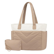 新款女士手提包工作手提包绗缝笔记本电脑肩健身包适合教师护士