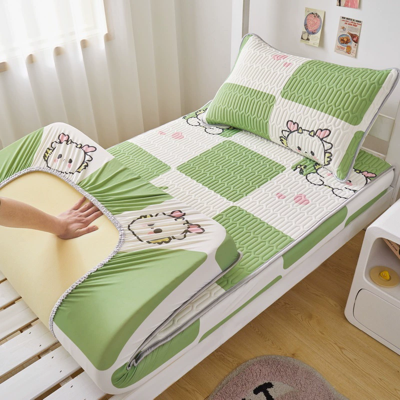 2025 новый стиль [печатное студенческое постельное белье] свежий латексный комплект из трех предметов: простыня и матрас