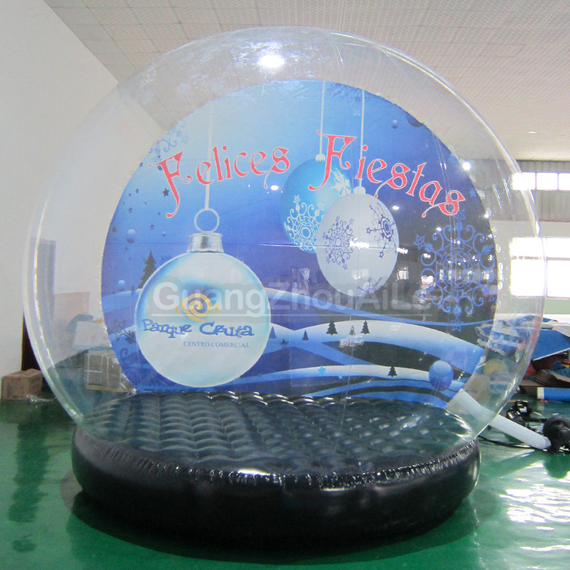 充气雪花球商场展览充气帐篷圣诞装饰用品透明梦幻水晶球充气模型