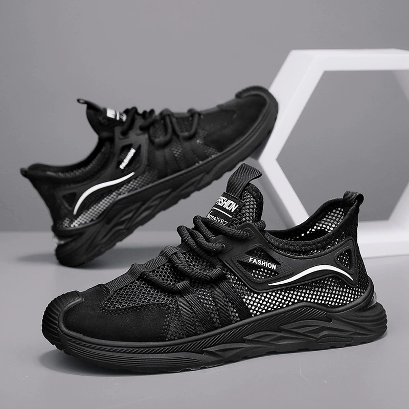 Мужская обувь летом дышащая работа на работе по страхованию труда Сетка обувь тонкая легкая повседневная спортивная обувь