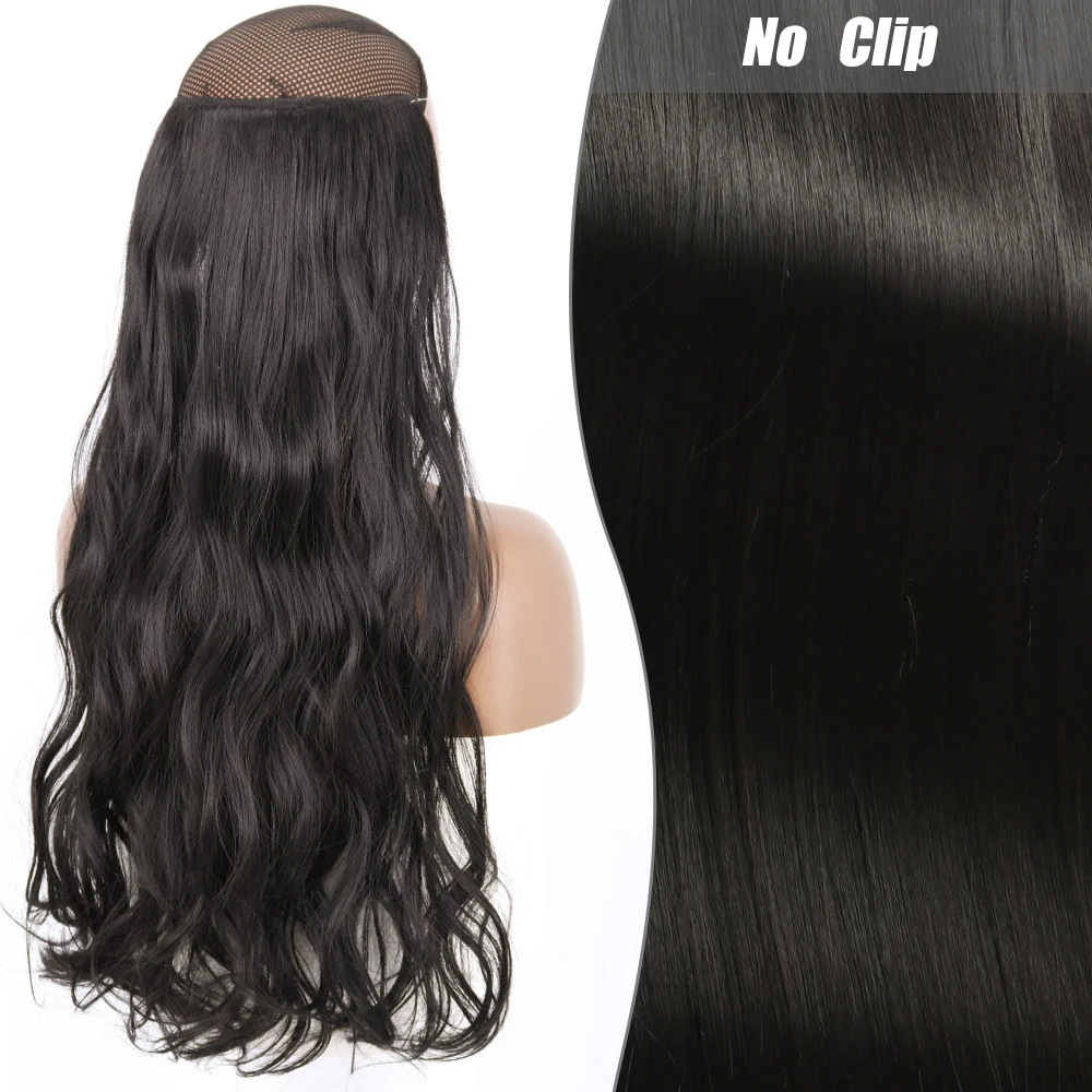 Una pieza de pelucca europea y americana ajusta el cabello rizado largo de las mujeres ondas grandes extensiones de fibra química de cabello de línea de pescado clip cabello