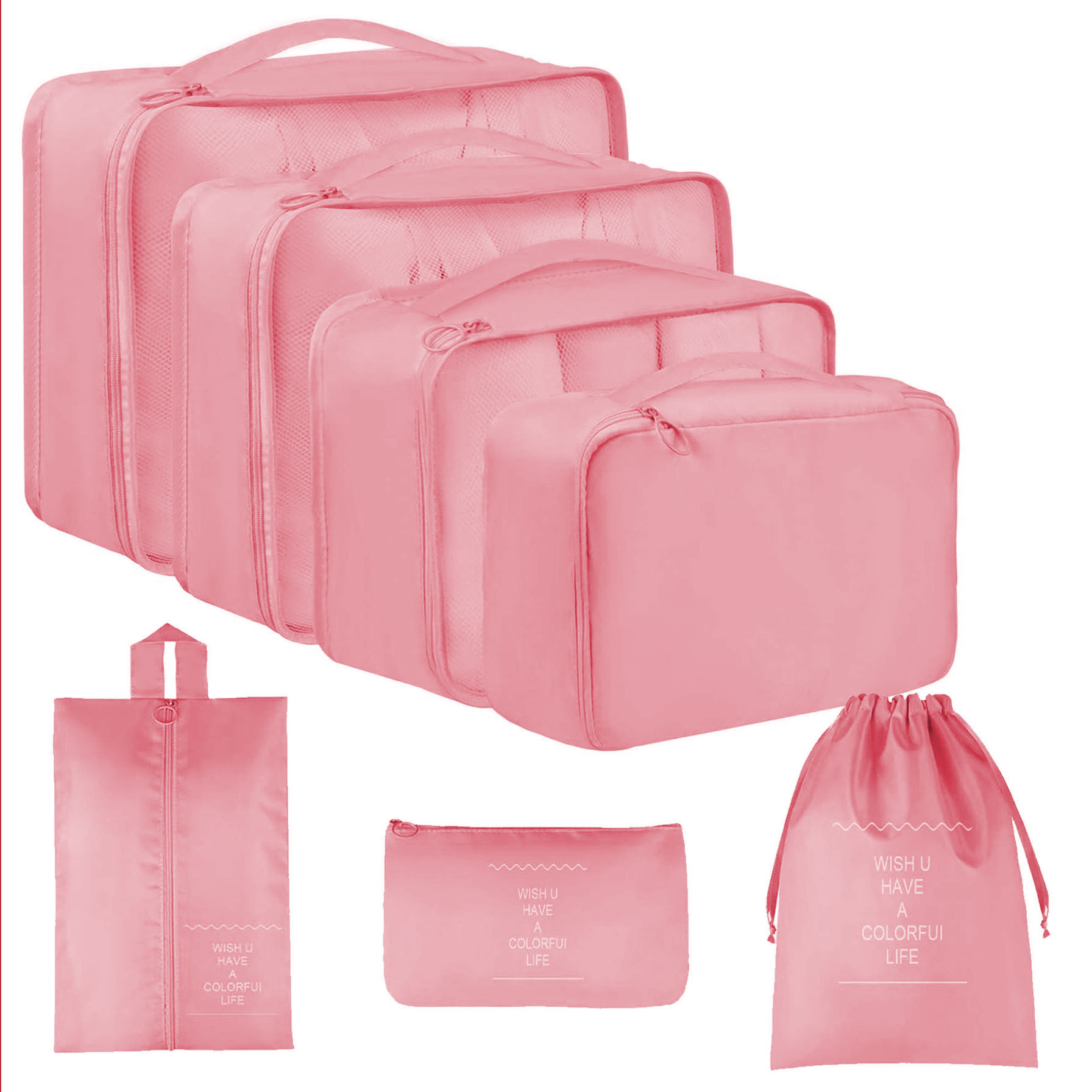 Bolsa de almacenamiento de viaje traje de seis piezas de siete piezas de ocho piezas plegable bolsa de lavado bolsa de almacenamiento de ropa bolsa de viaje con cordón