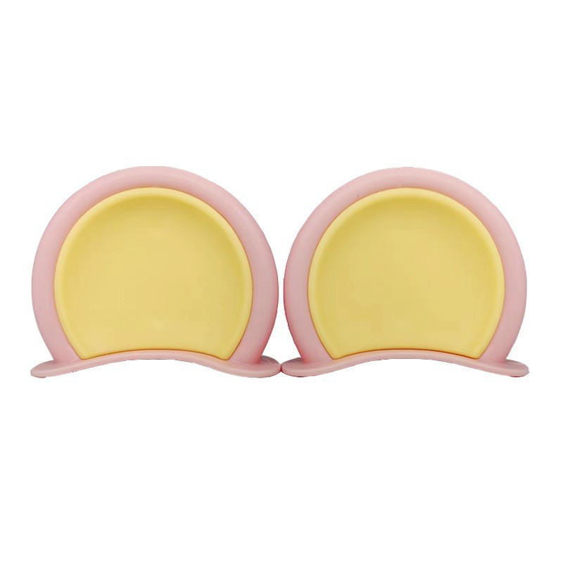 곰 귀 핑크색과 노란색