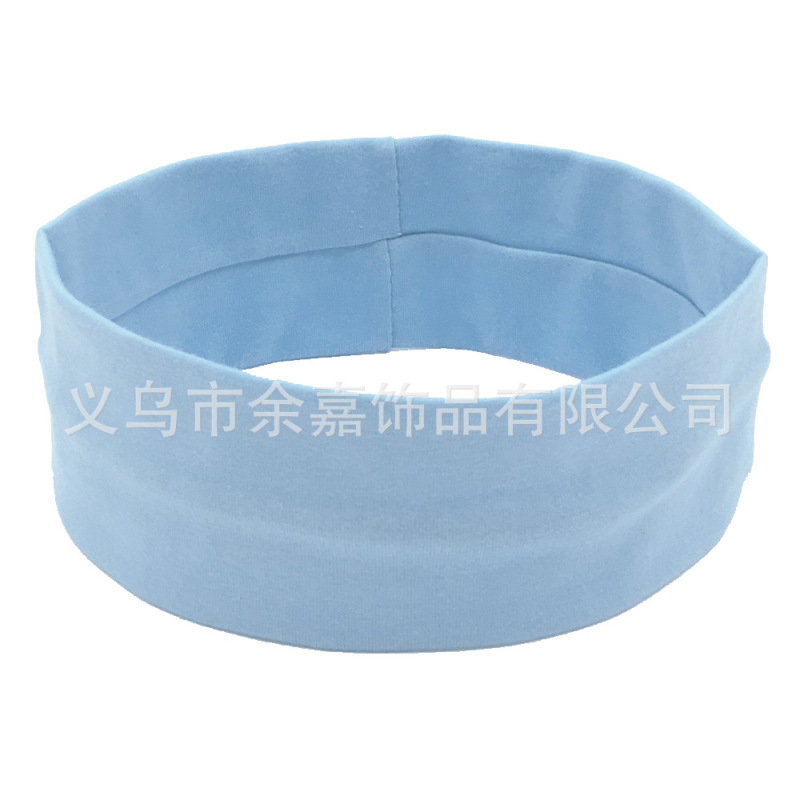 欧美瑜伽弹力头带运动健身跑步吸汗束发带韩版素色头饰头巾发箍|undefined