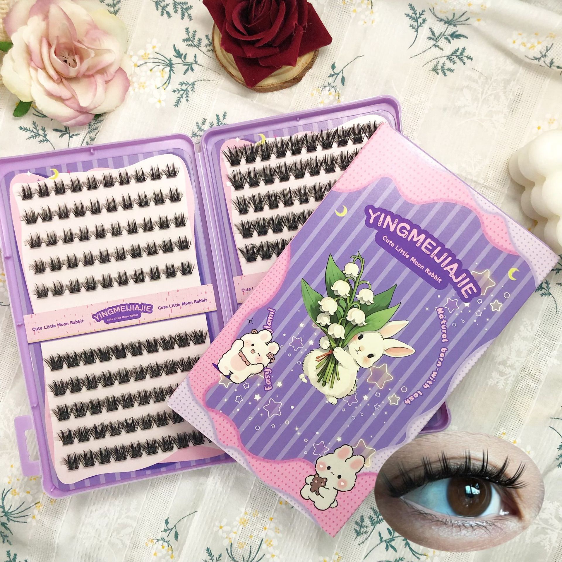 Parillas falsas transfronterizas sin pegamento herramientas de maquillaje de pestañas segmentales estilo cómico parillas falsas novatos sin pegamento parillas falsas