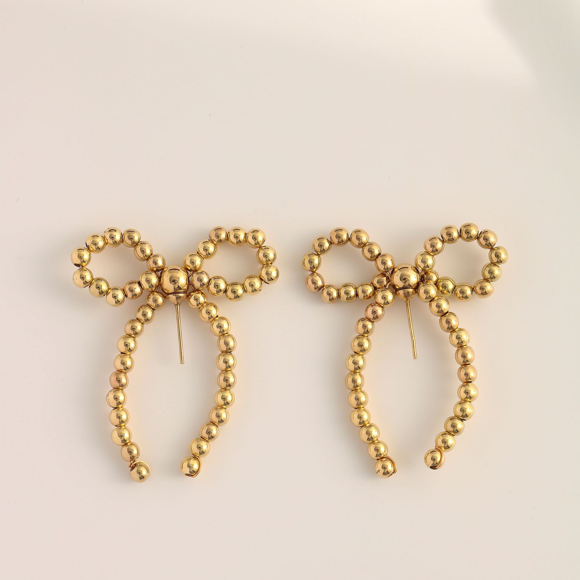 1 Pair Elegant Bow Knot Beaded Plating Artificial Pearl Alloy Ear Studs display picture 27