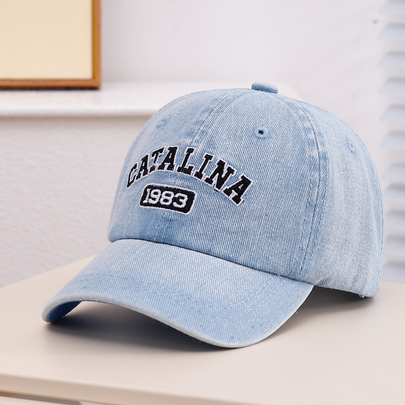 Sombreros infantiles de moda lavados primavera y verano bordados para niños y niñas tendencia coreana versátil sombrero de béisbol nuevo sombrero