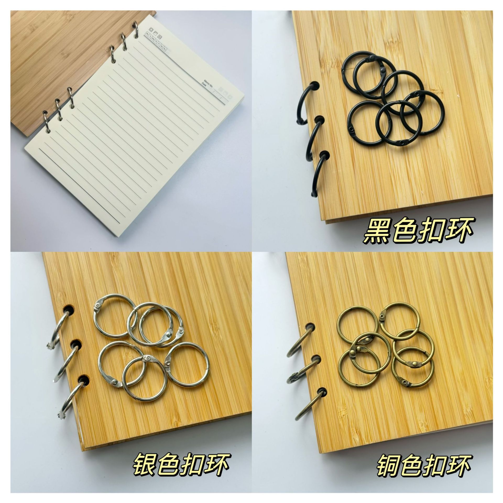 A5 정사이즈 미세한 수평선 내부 페이지 화이트 (버클 실버)