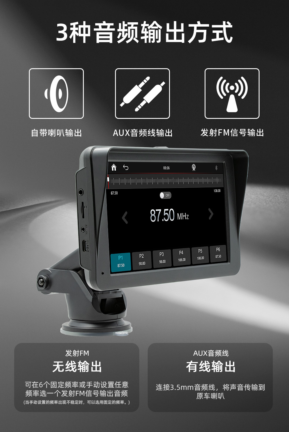 New portable 7-inch Bluetooth car mp5 with camera f133 Wireless carplay driving recorder pnd