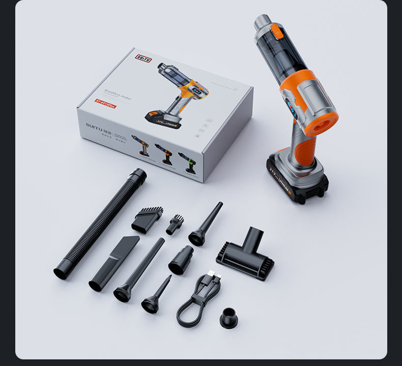 Car-Mounted Wireless Vacuum Cleaner, Dust Remover, High Suction Power, Rechargeable, Mini Portable Handheld, Blowing and Suction Integrated, High Power, for Home Use