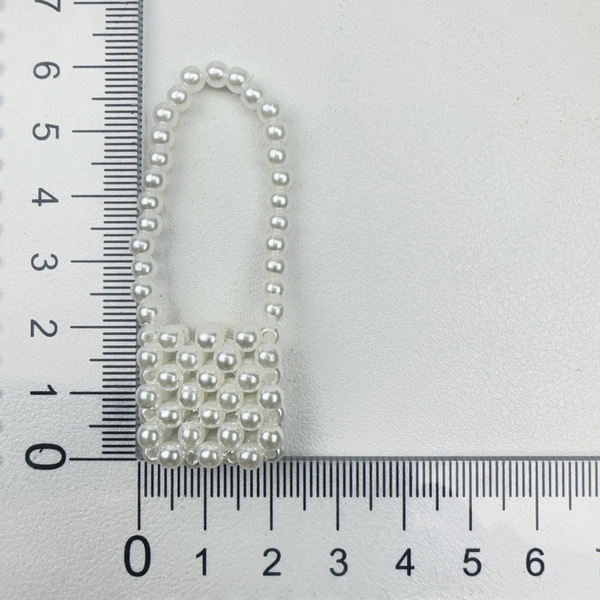새로운 손으로 짠 진주 미니 핸드백 가방 diy 플러시 장난감 어깨 가방 인형 액세서리 보석 장식