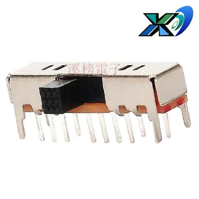 3位拨动开关4P3T 3档滑动开关16脚3T4P 3档滑动开关3位侧拨